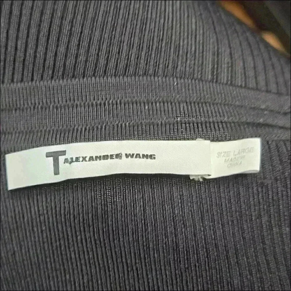 Alexander Wang Womens Knit Long Sleeve Sweater Sheath Dress Black Large - Picture 3 of 4